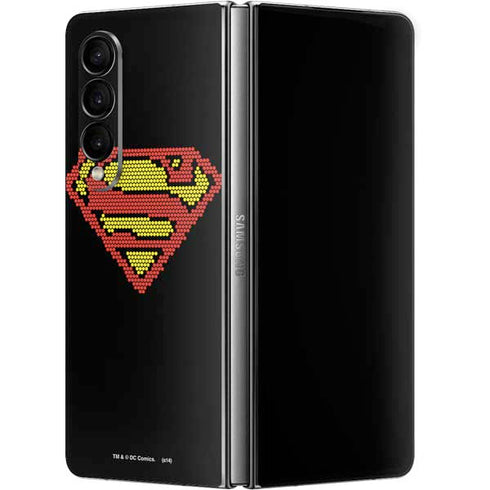 DC Comics Superman Logo Pixels Galaxy Z Fold4 5G Skin